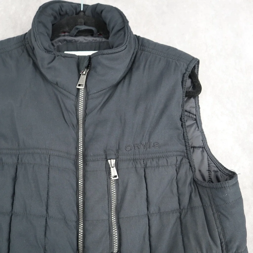 Orvis Vest Black EUC Men's M Puffer Quilted Jacket Casual Outdoors Hiking